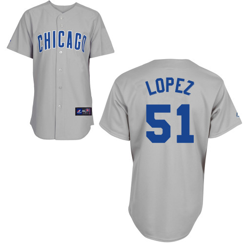 Rafael Lopez #51 Youth Baseball Jersey-Chicago Cubs Authentic Road Gray MLB Jersey